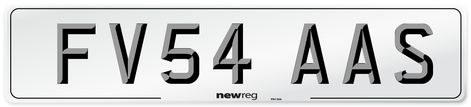 FV54 AAS Number Plate from New Reg